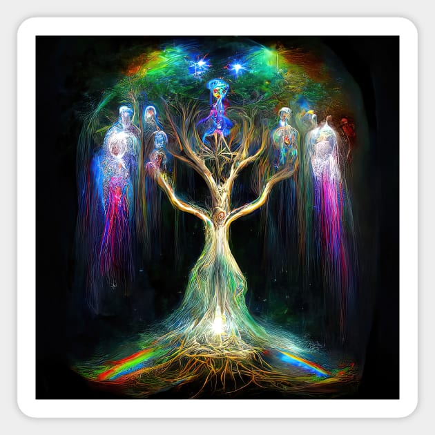 The Iridescent Tree of Life Sticker by Neurotic